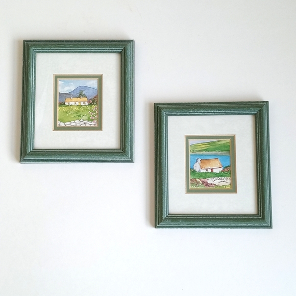 Signed Mini Ireland Painting in Frames with Dimensional Matting Set of 2 - Picture 11 of 16